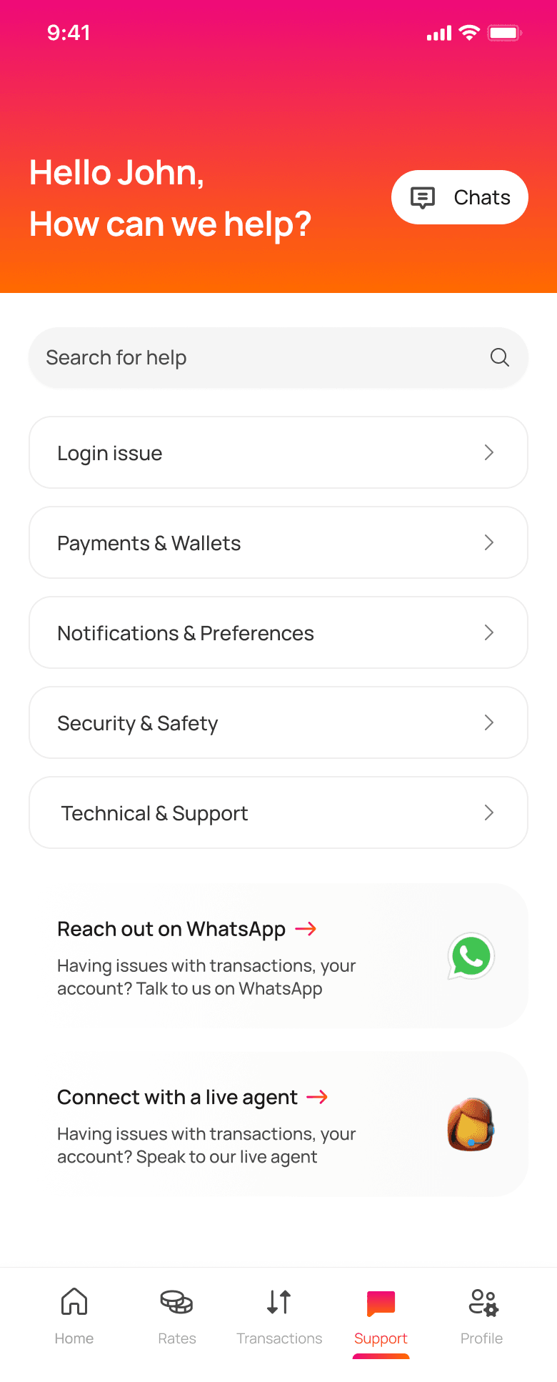 Support screen